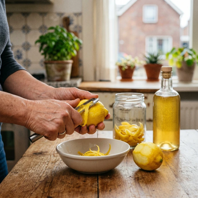 Handgeschilde citroenschil voor Good Guys Limoncello, kleine batch productie in Utrecht