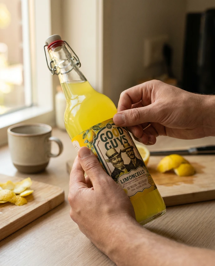 Ambachtelijke limoncello beugelfles van Good Guys Limoncello uit De Meern Utrecht